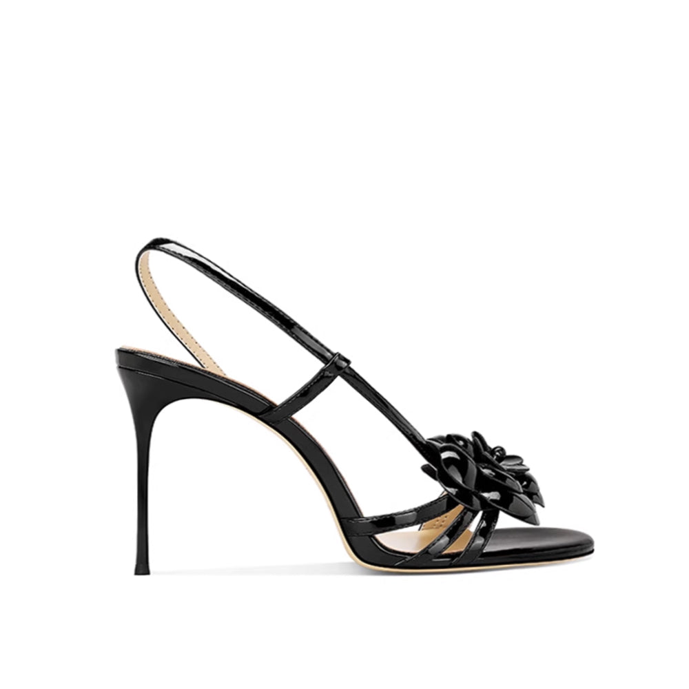 Flower Mid Heel Sandals - 6cm