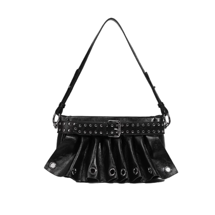 Studded Ruffled Cross Body Bag