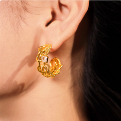 Diamante Cut Out Earrings - Pair