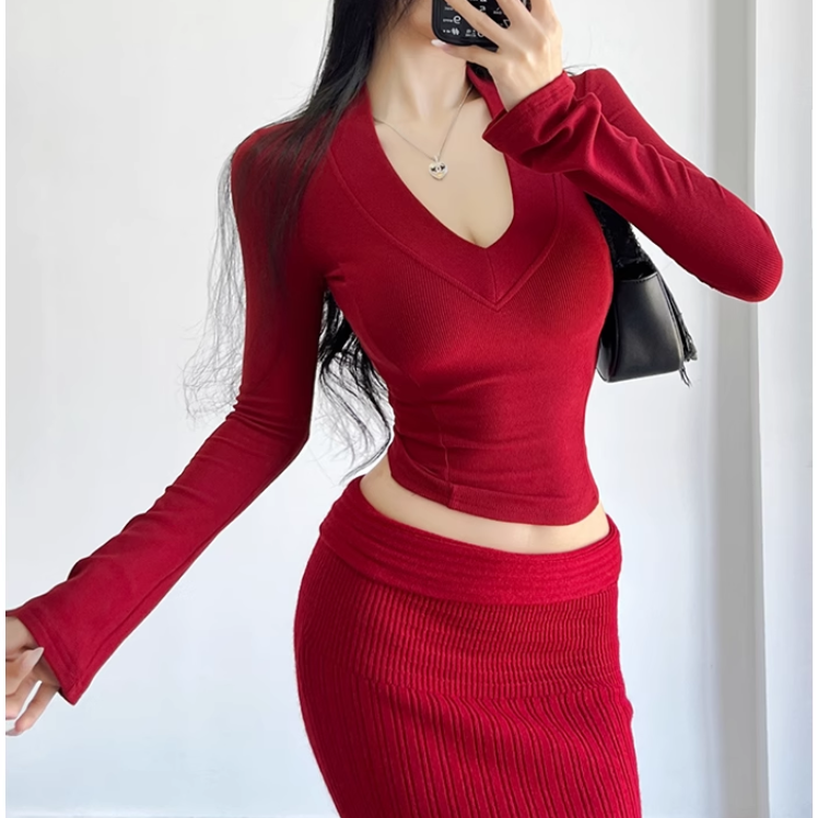 V Neck Knitwear Sweater