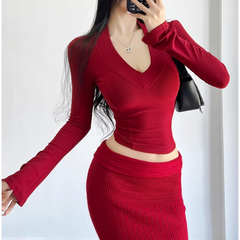 V Neck Knitwear Sweater