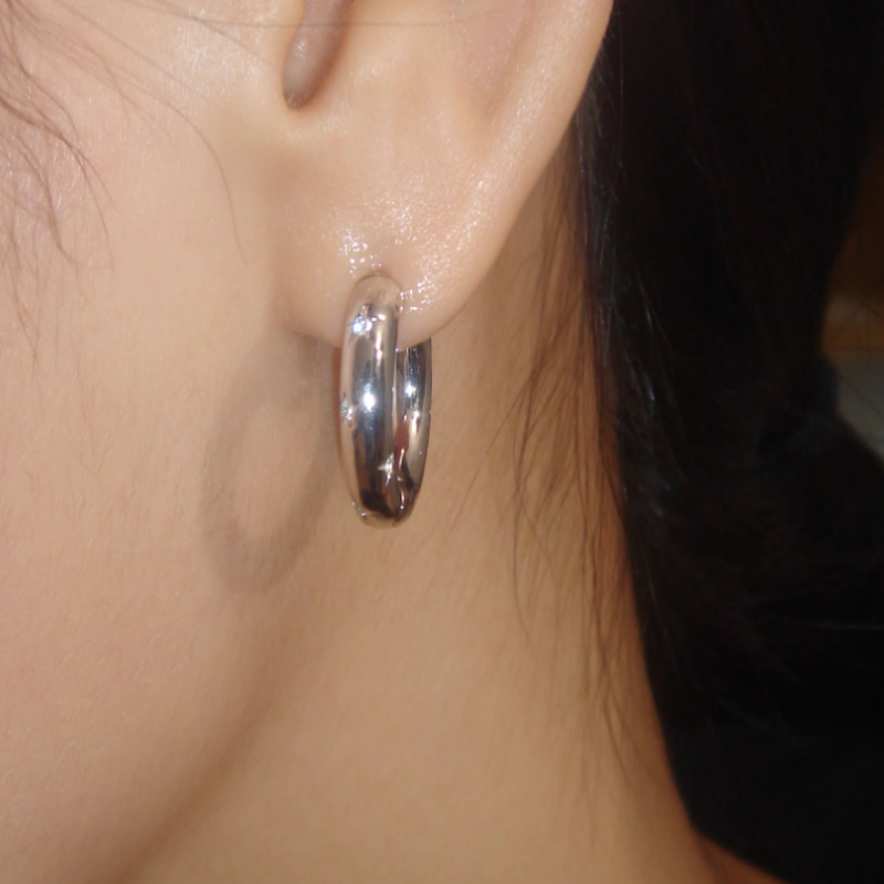 Diamante Ring Earrings - Pair