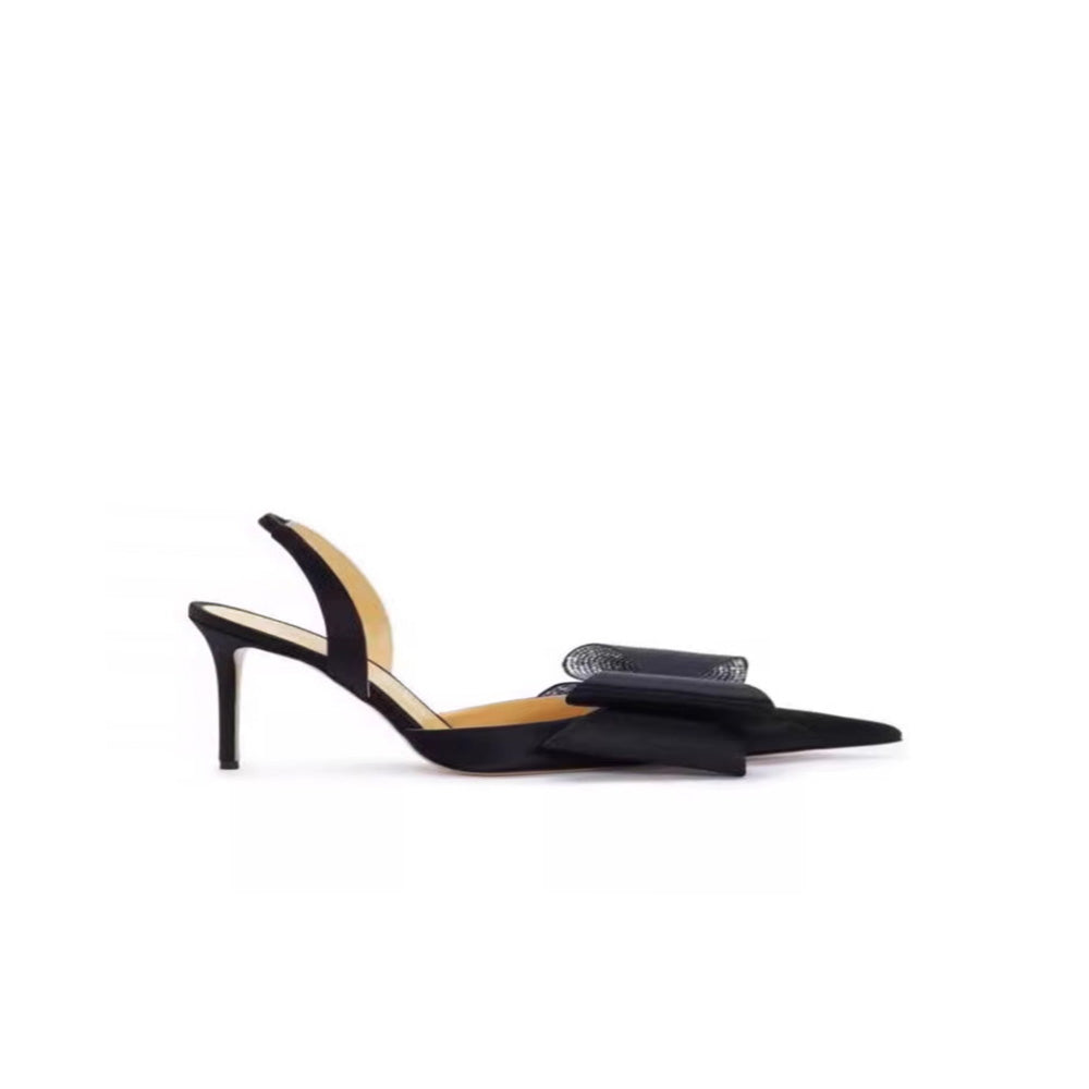 Bow Mid Heel Sandals - 6cm