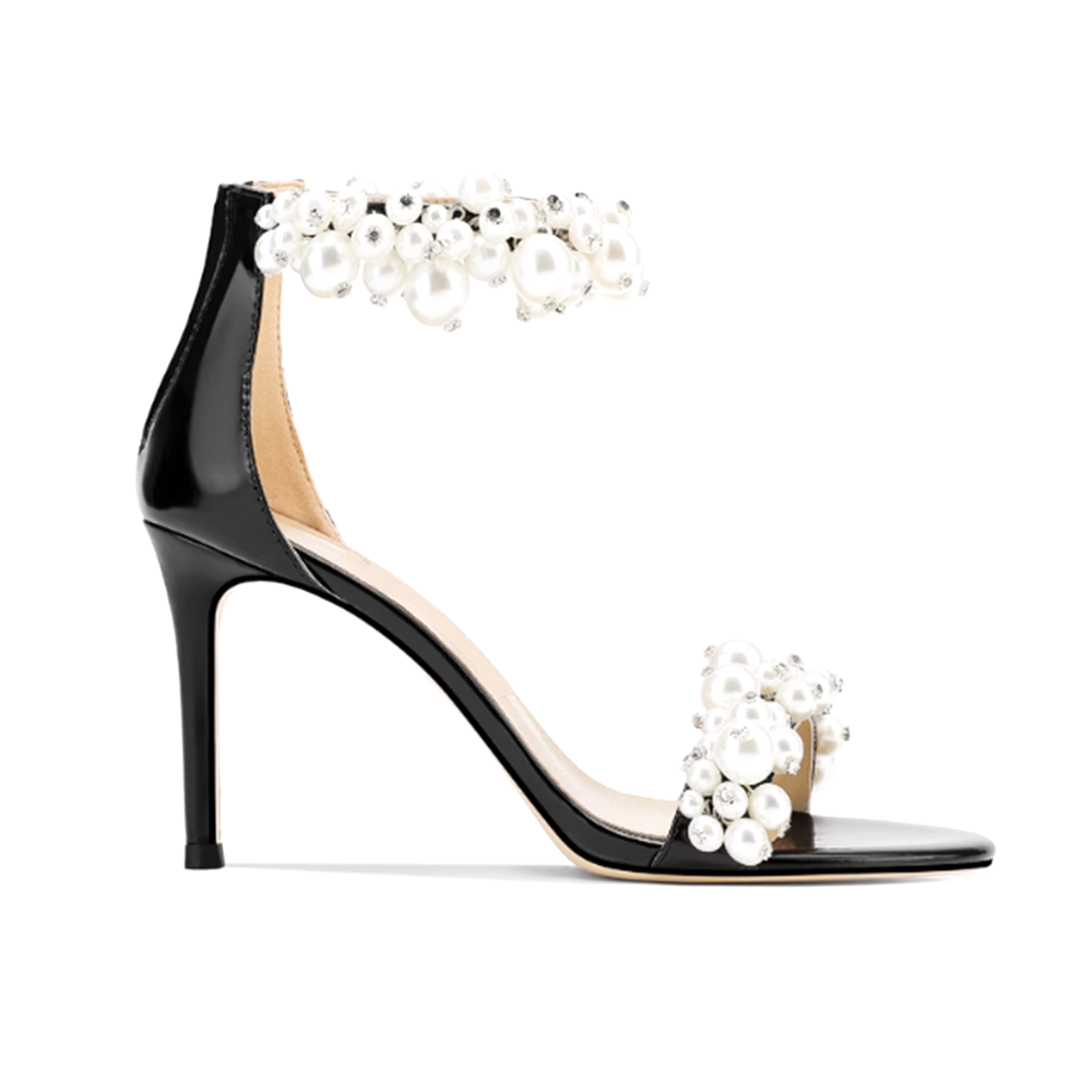 Pearl Mid Heel Sandals - 8cm