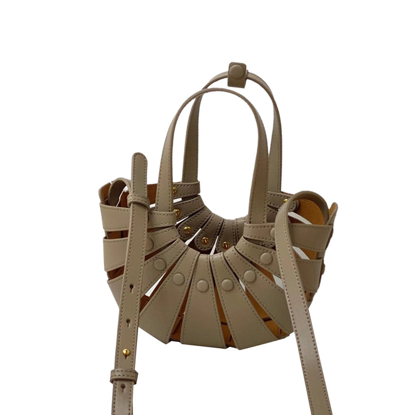 Cut Out Leather Tote Bag