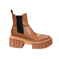 Leather Platform Ankle Boots