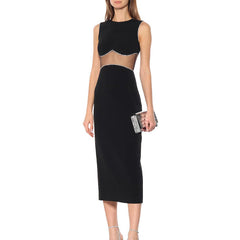 See Through Midi Evening Dress Gown