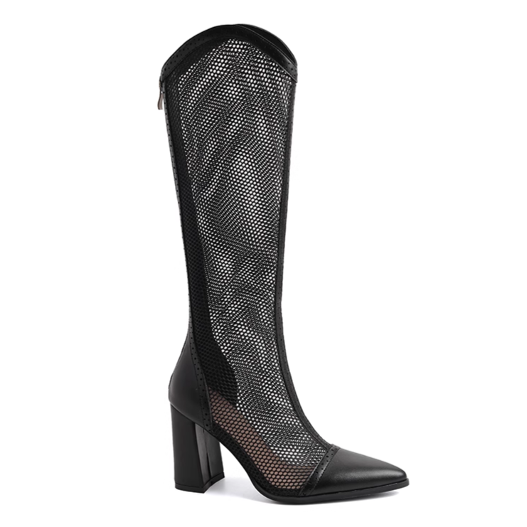 Cut Out Knee High Boots