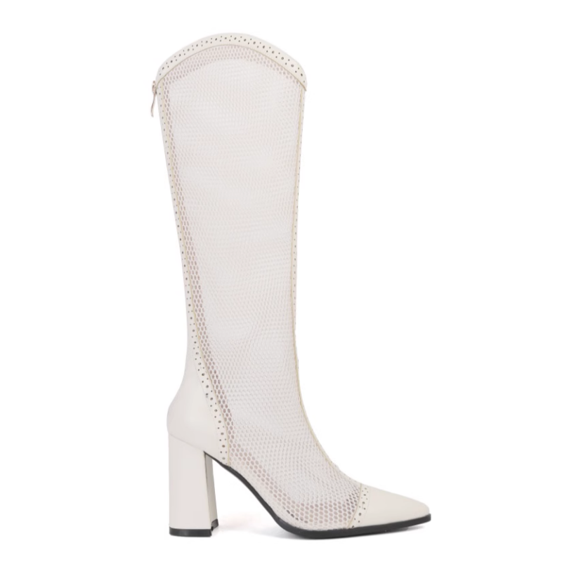 Cut Out Knee High Boots