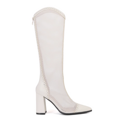 Cut Out Knee High Boots