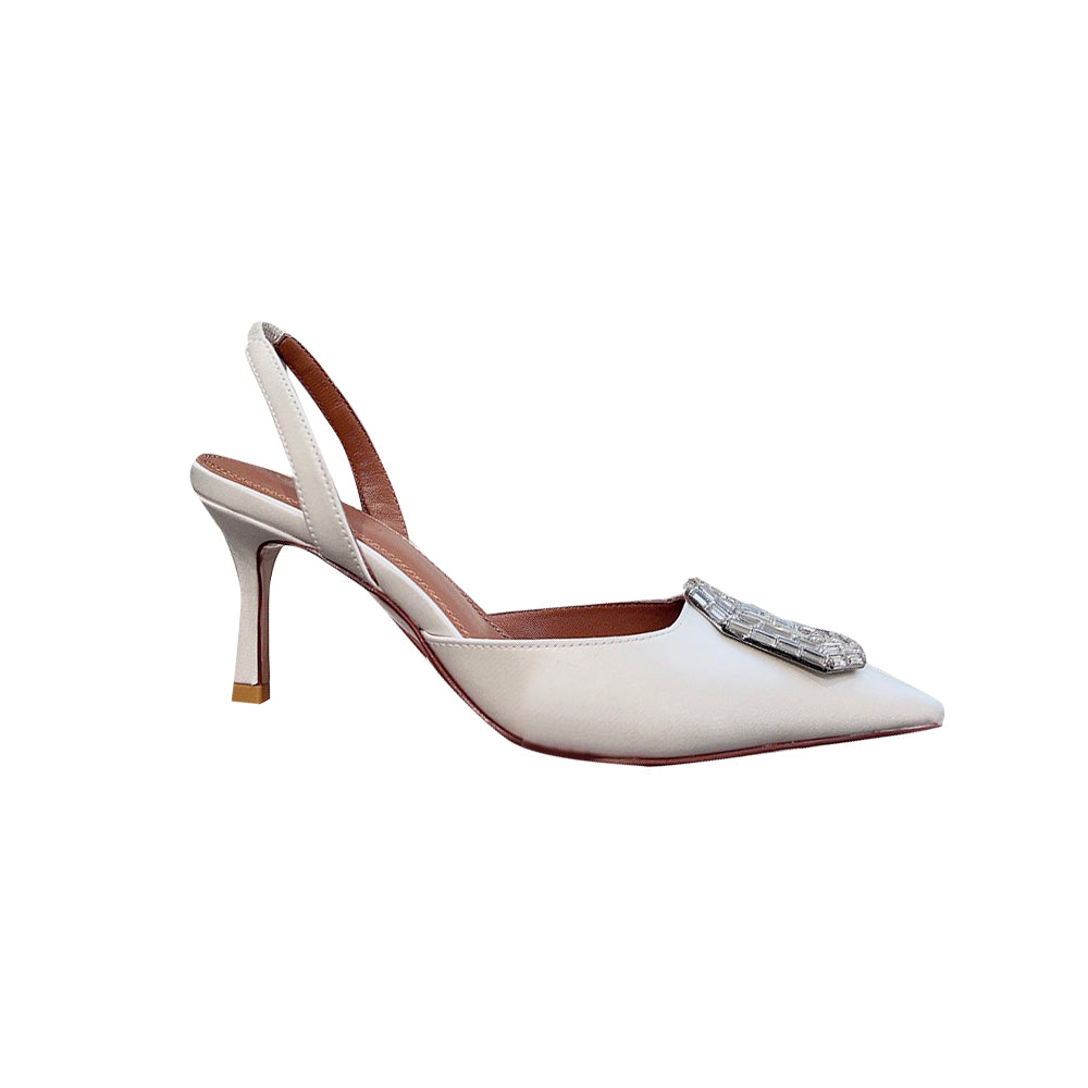 Diamante Buckled Mid Heel Sandals - 7cm