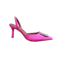 Diamante Buckled Mid Heel Sandals - 7cm
