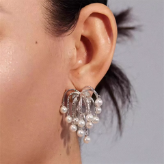 Pearl Fringed Earrings - Pair