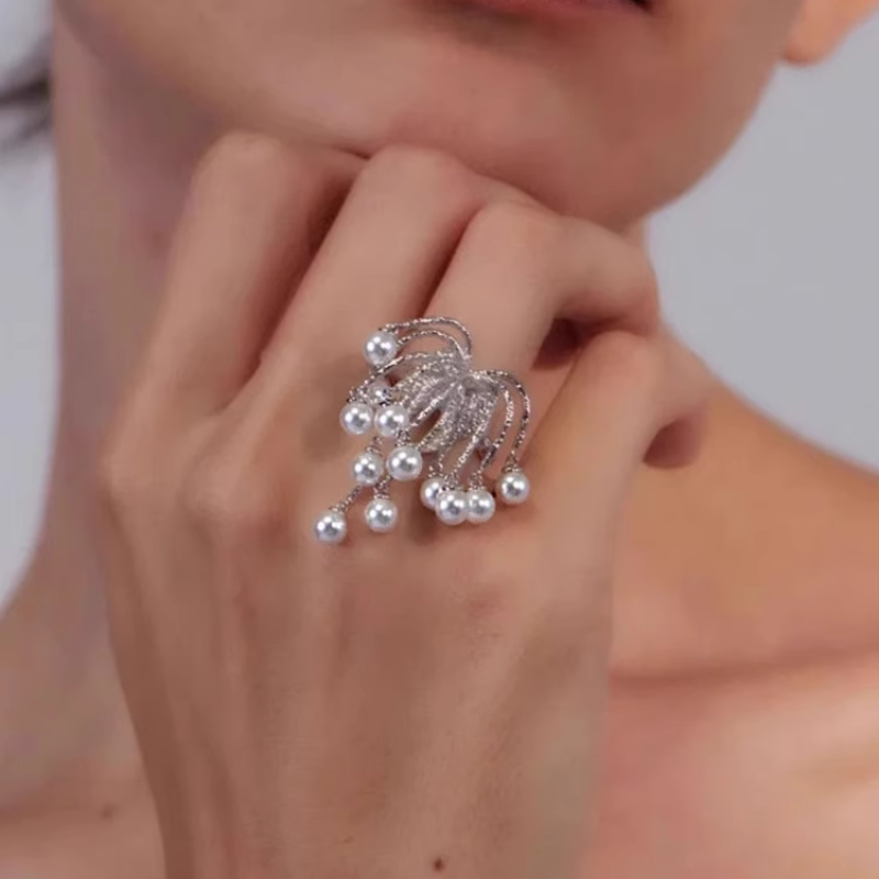 Pearl Fringed Ring
