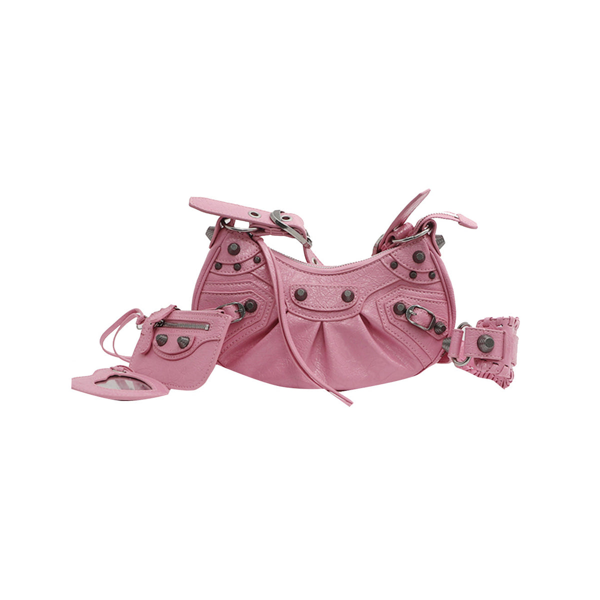 Buckled Leather Cross Body Bag - Small