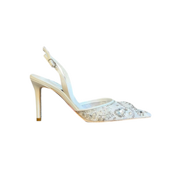 Diamante Mesh High Heel Pumps