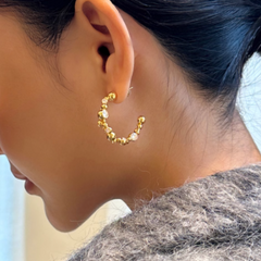 Diamante C Shaped Earrings - Pair