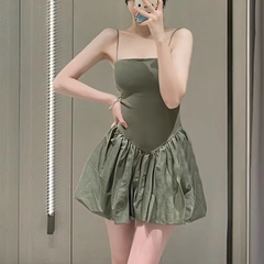 Flouced Hem Mini Cami Dress