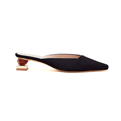 Sculptured Heel Mules Sandals