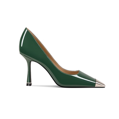 Metal-Plated Kitten Heel Pumps - 10cm