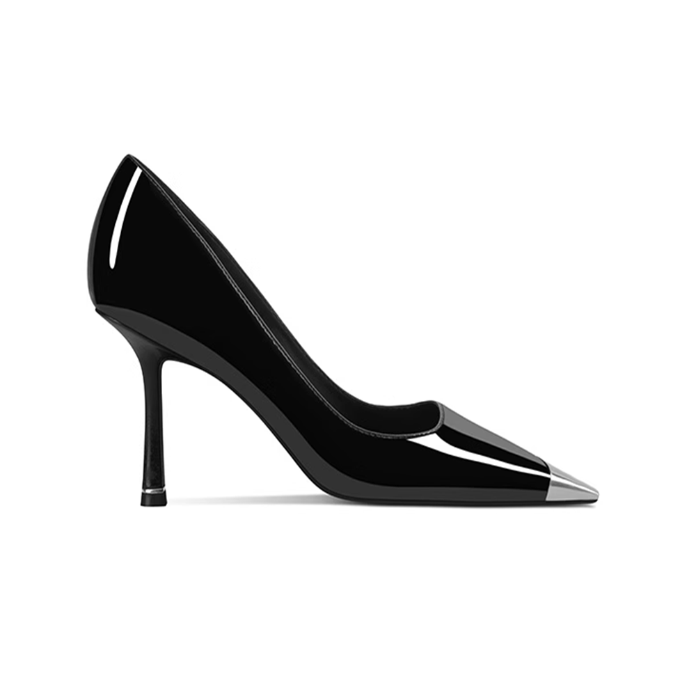 Metal-Plated Kitten Heel Pumps - 10cm