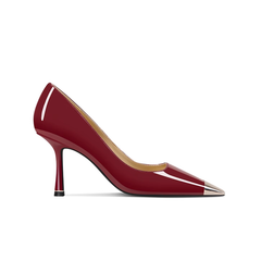 Metal-Plated Kitten Heel Pumps - 8cm
