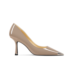 Metal-Plated Kitten Heel Pumps - 8cm