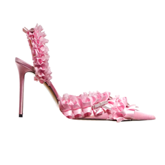 Diamante Ruffled High Heel Sandals