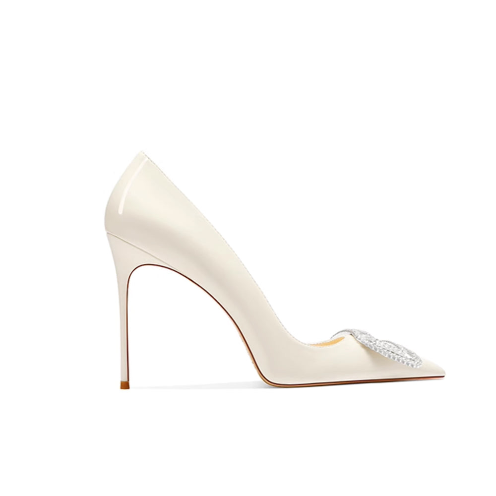 Diamante Buckled Mid Heel Pumps - 8cm