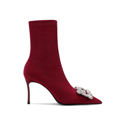 Diamante Buckled Ankle Boots - 10cm