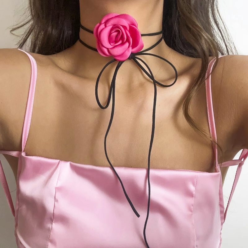 Flower Lace Up Choker