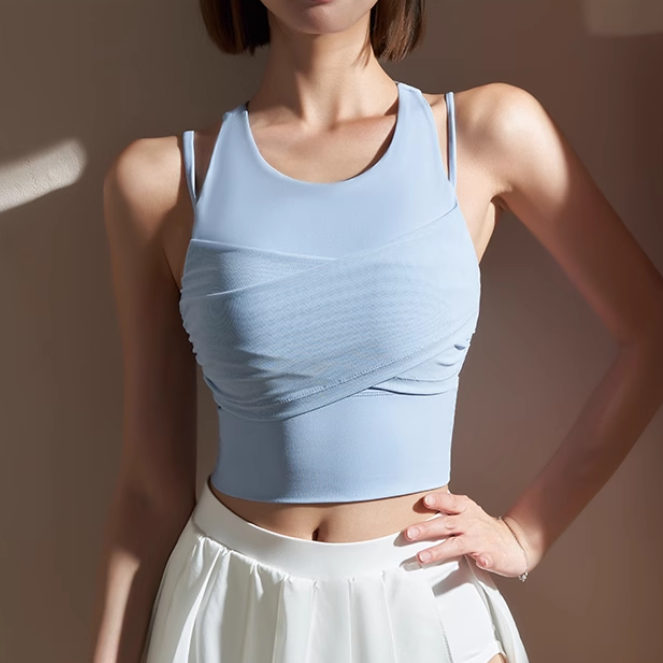 Yoga Pilates Double Layer Fitted Sports Bra
