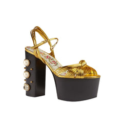 Pearl Embellished Platform Sandals