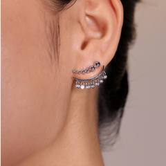 Diamante Fringed Earrings - Pair