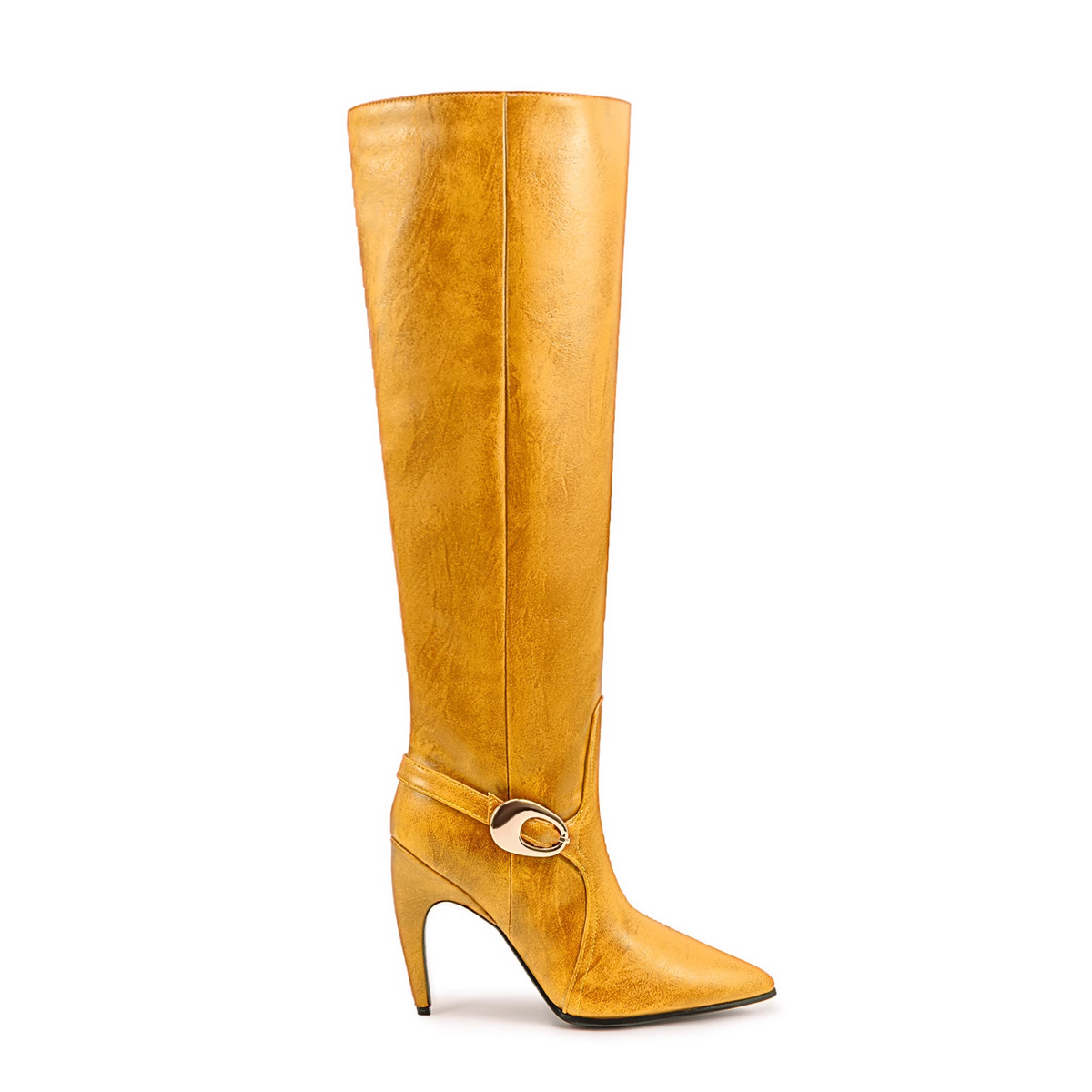 Metal Embellished Knee High Boots