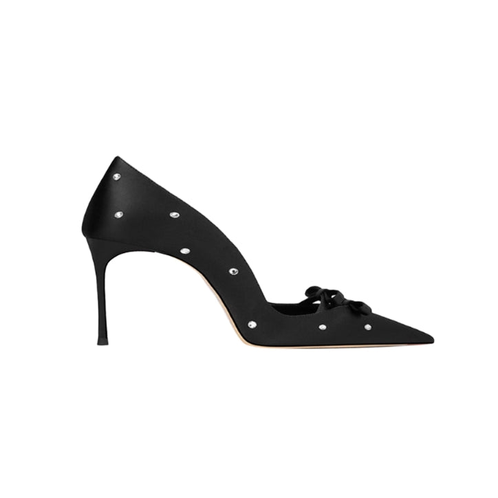 Diamante Mid Heel Pumps - 6cm