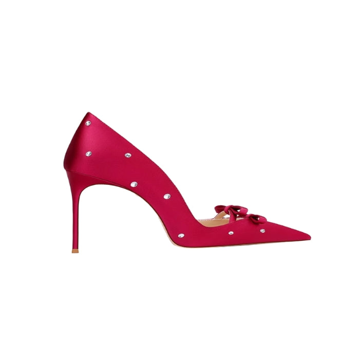 Diamante Mid Heel Pumps - 6cm
