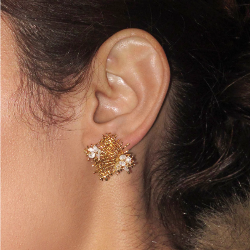 Diamante Braided Earrings - Pair