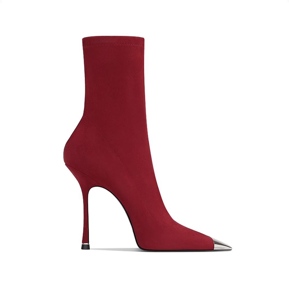 Metal-Plated Ankle Boots - 10cm