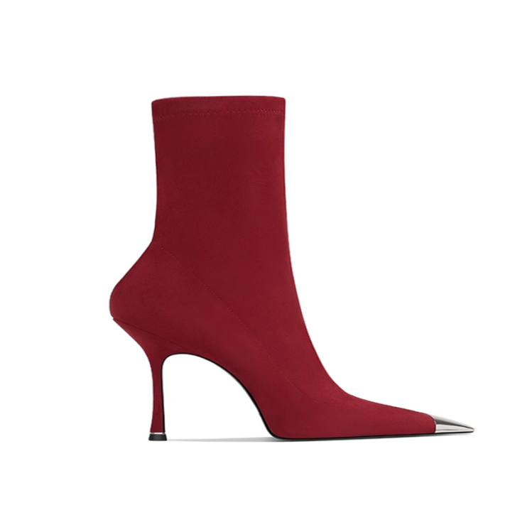 Metal-Plated Ankle Boots - 6cm