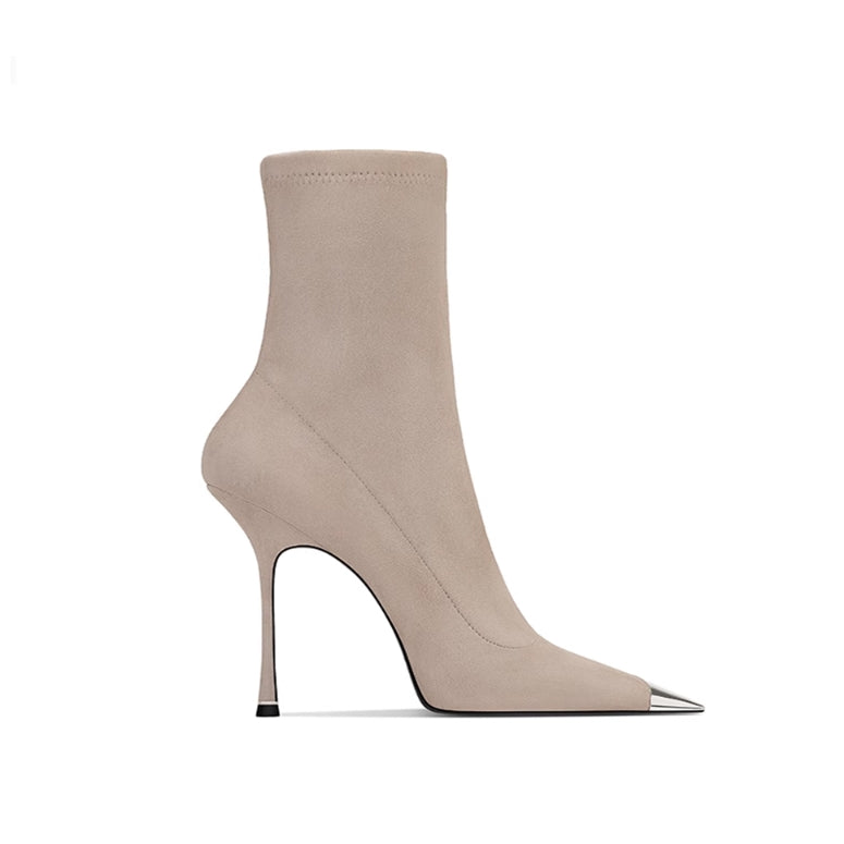 Metal-Plated Ankle Boots - 8cm