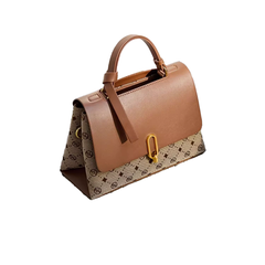 Metal Lock Printed Cross Body Bag