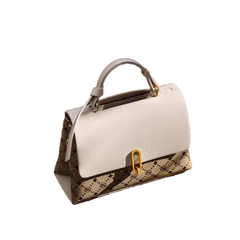 Metal Lock Printed Cross Body Bag