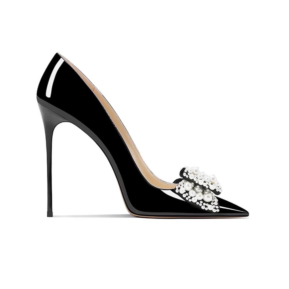 Pearl Bow High Heel Pumps - 10cm