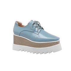 Lace Up Leather Oxford Platform Sneakers