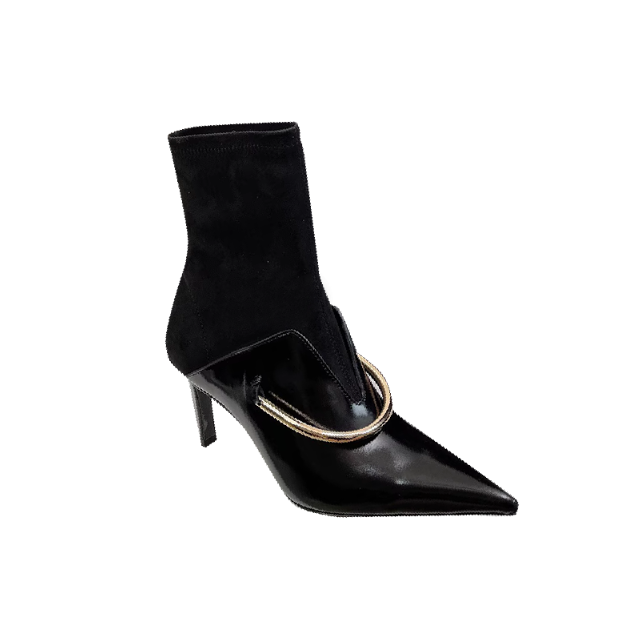 Metal Embellished Ankle Boots