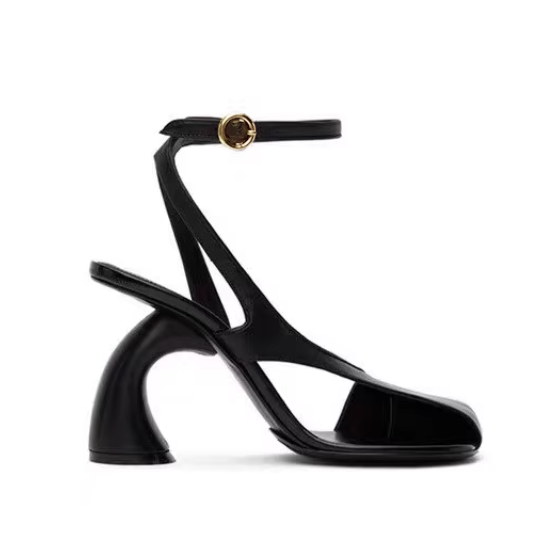 Ankle Strap Curved Heel Sandals