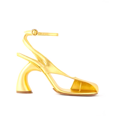 Ankle Strap Curved Heel Sandals