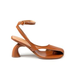 Ankle Strap Curved Heel Sandals