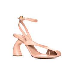 Ankle Strap Curved Heel Sandals